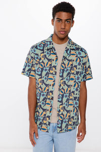 Short-sleeved shirt with Roots print