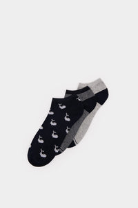 3-pack whale ankle socks