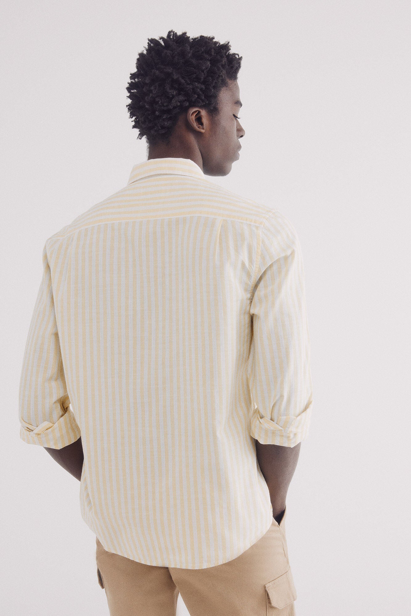 Slub cotton striped shirt