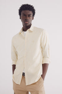 Slub cotton striped shirt