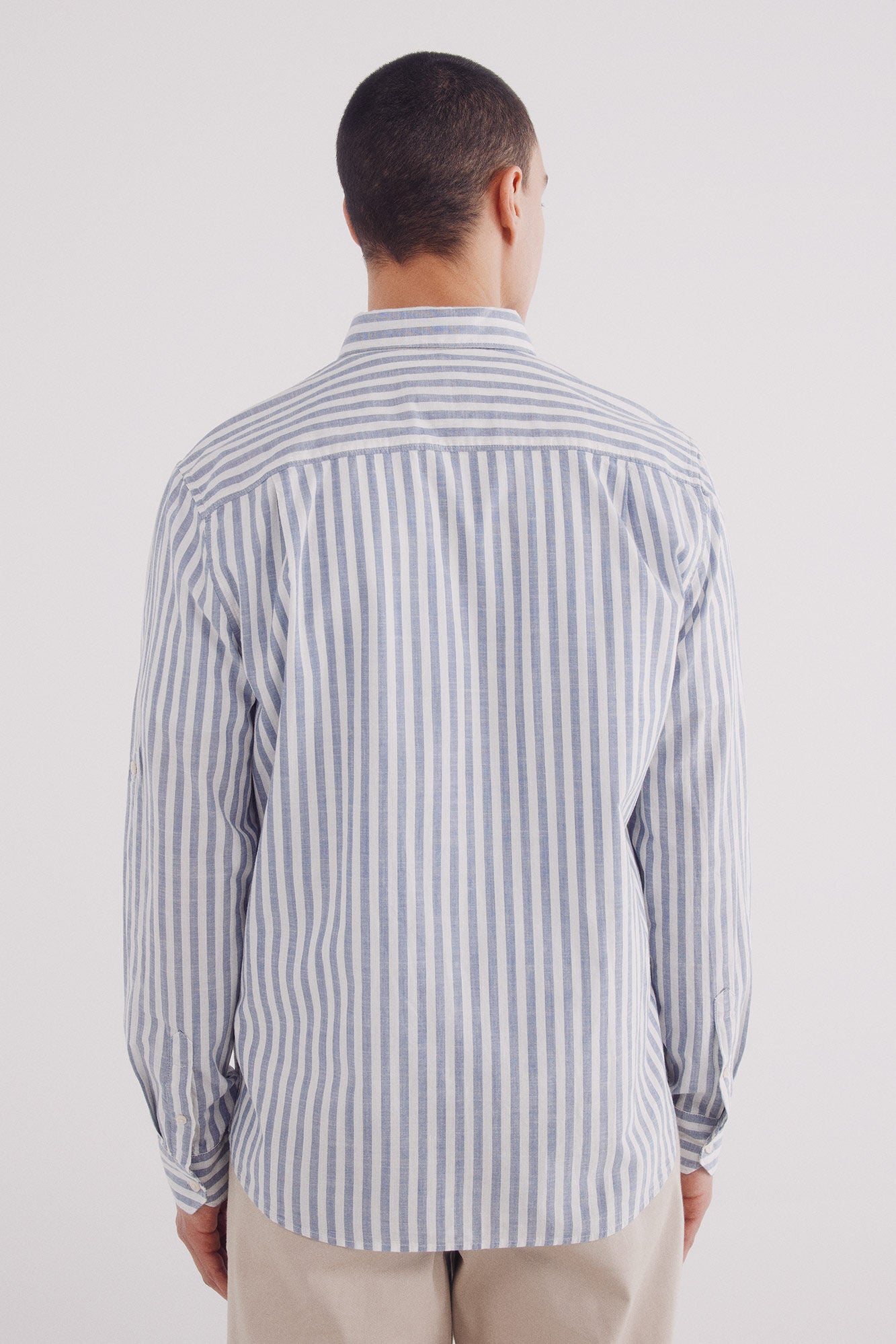 Slub cotton striped shirt