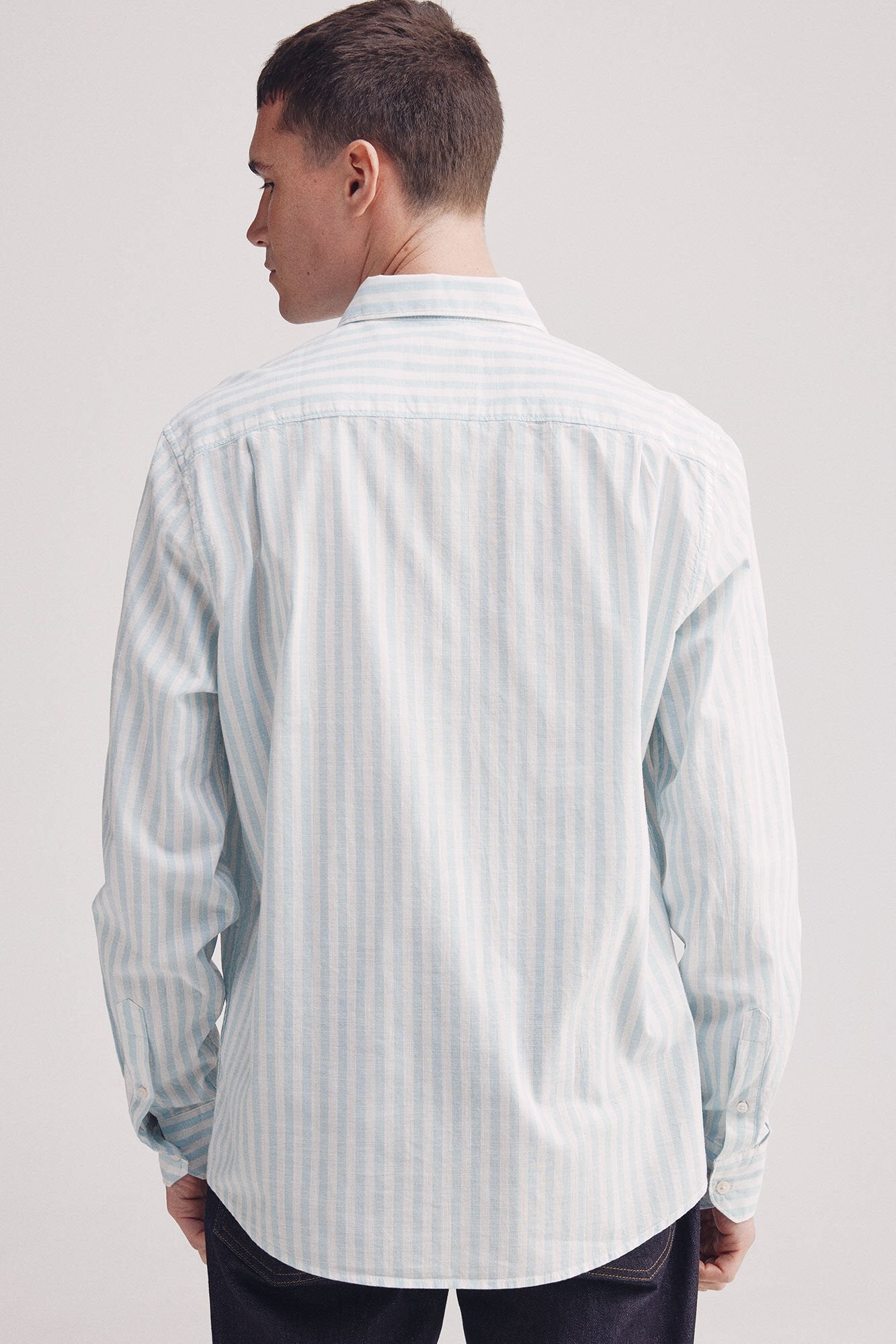 Slub cotton striped shirt