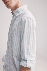 Slub cotton striped shirt