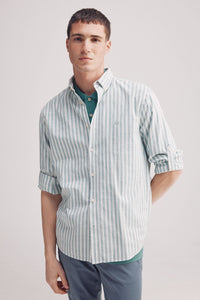 Slub cotton striped shirt