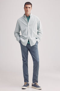 Slub cotton striped shirt