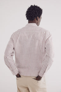 Slub cotton striped shirt