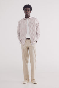 Slub cotton striped shirt