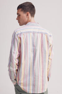 Slub cotton striped shirt