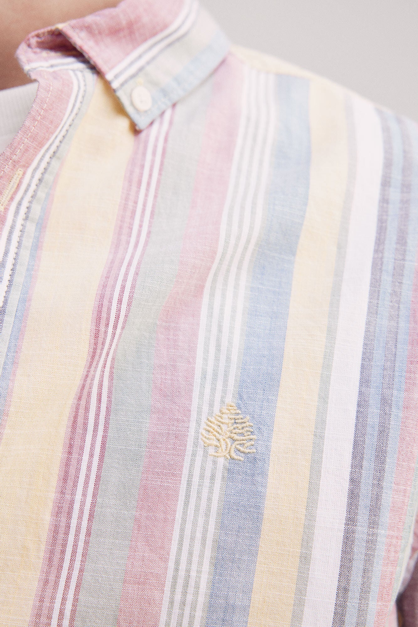 Slub cotton striped shirt