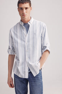 Slub cotton striped shirt