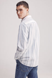 Slub cotton striped shirt