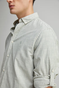 Slub cotton striped shirt