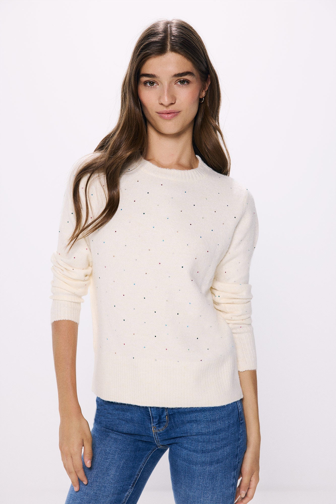 Crystal studded sweater