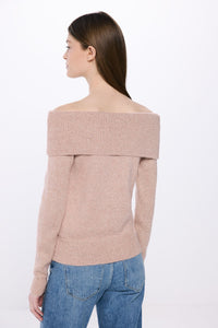 neck sweater with shoulder neckline