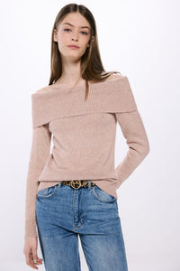 neck sweater with shoulder neckline