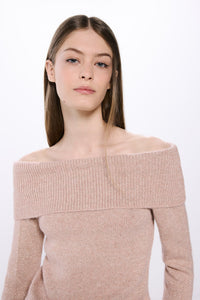 neck sweater with shoulder neckline