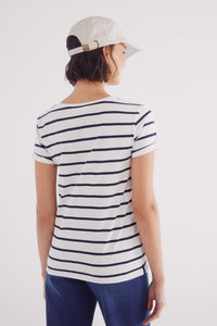 Striped slogan T-shirt