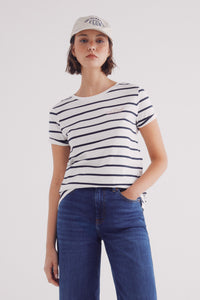 Striped slogan T-shirt