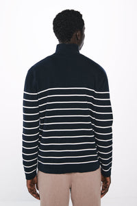 zip fastening striped jersey