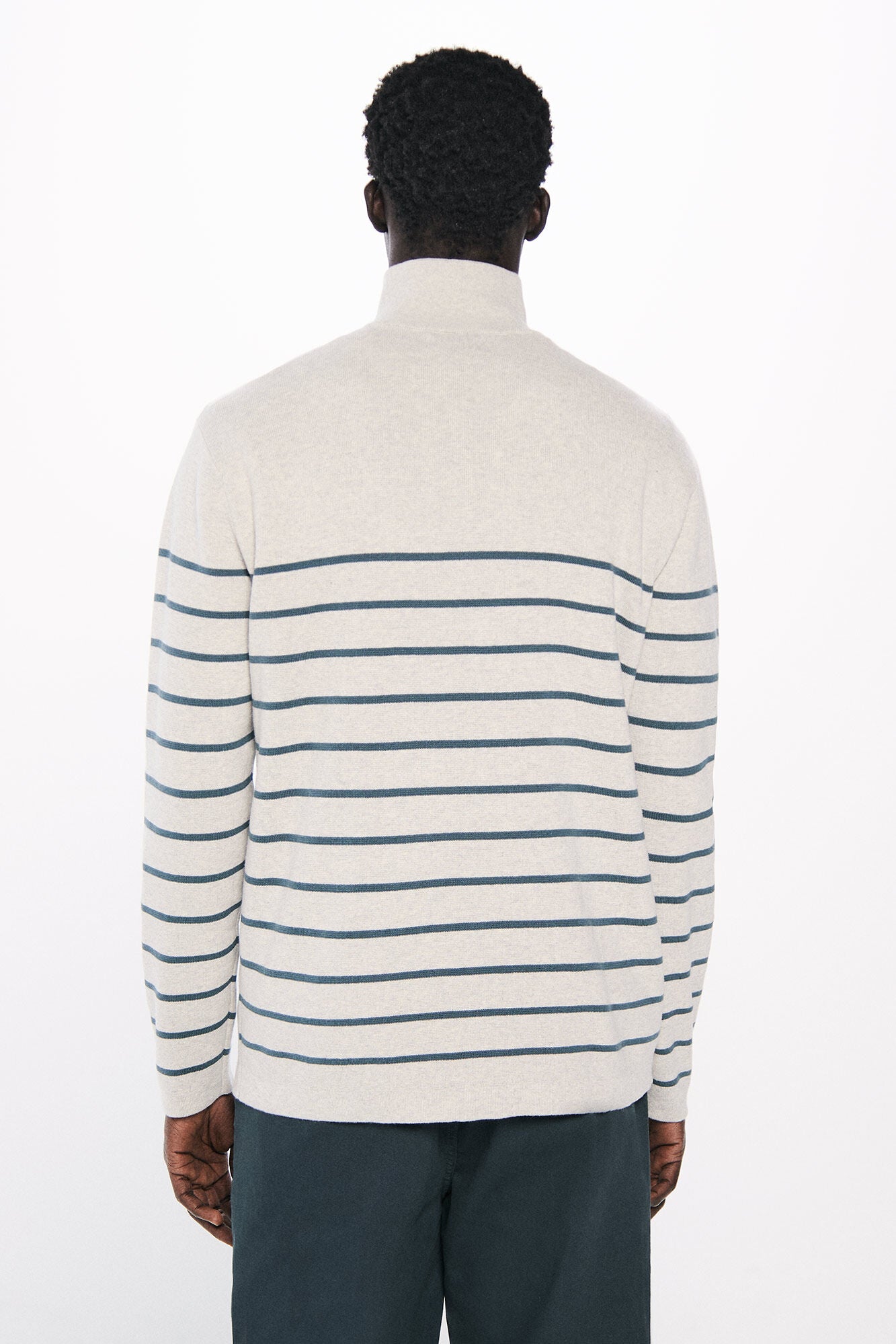 zip fastening striped jersey