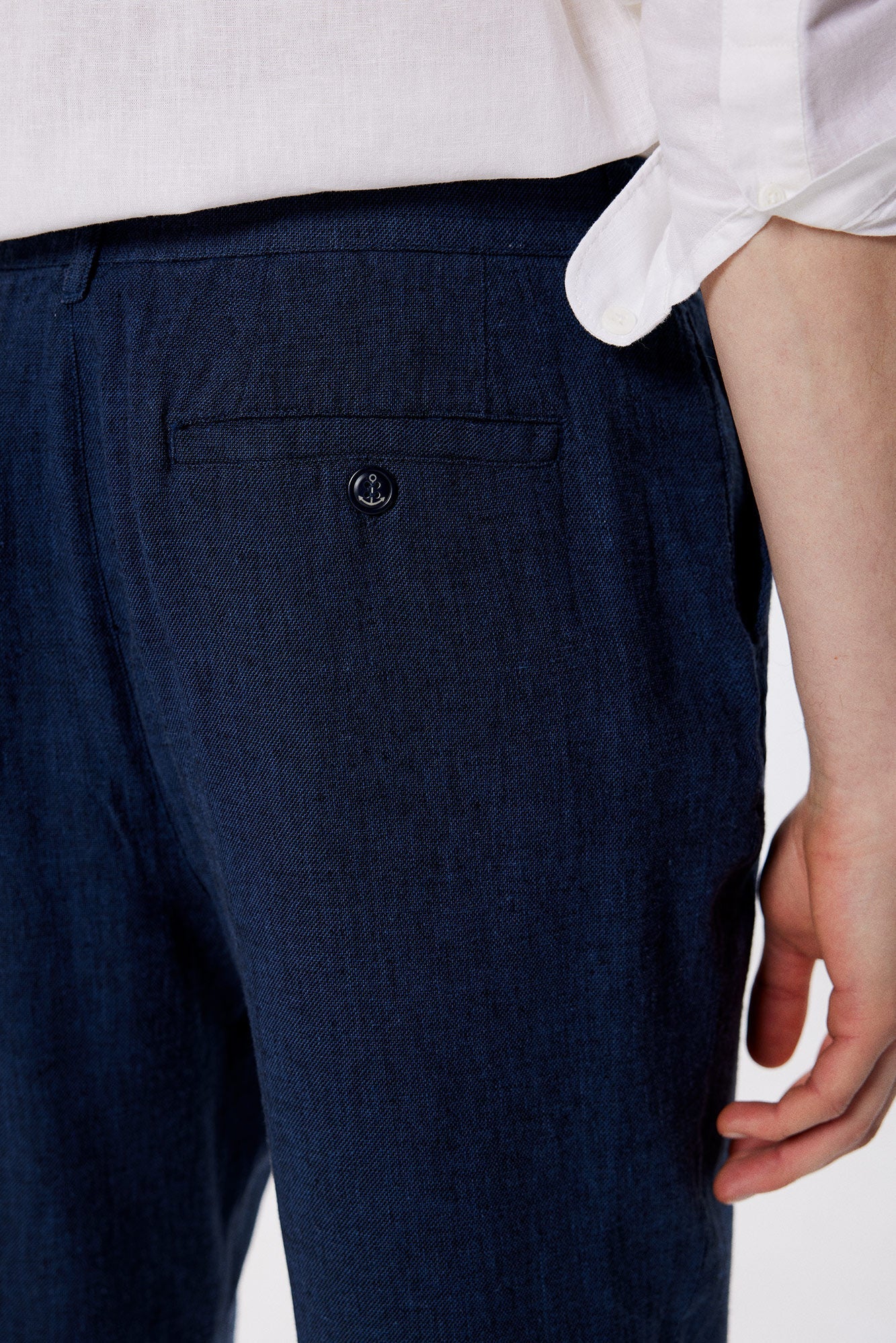 Textured linen trousers