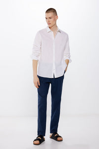 Textured linen trousers