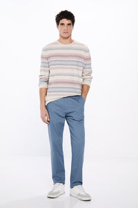 Slim fit micro-printed chinos