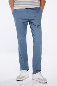 Slim fit micro-printed chinos