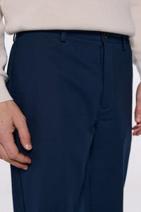 Two-tone textured chinos trousers