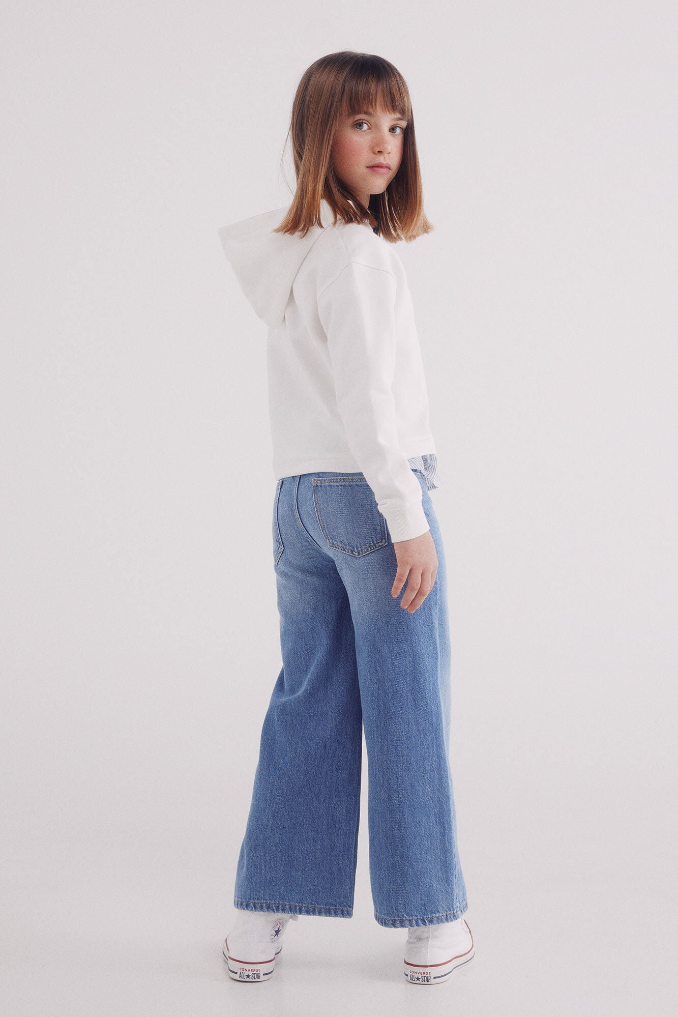 Girl's denim culotte pants