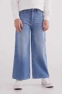 Girl's denim culotte pants