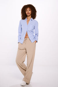 V neckline Oxford shirt