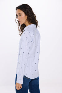 V neckline Oxford shirt