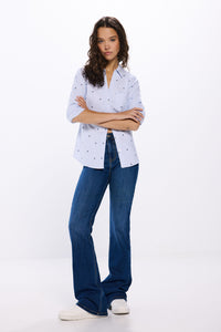 V neckline Oxford shirt