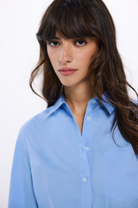 Cropped poplin shirt