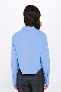 Cropped poplin shirt