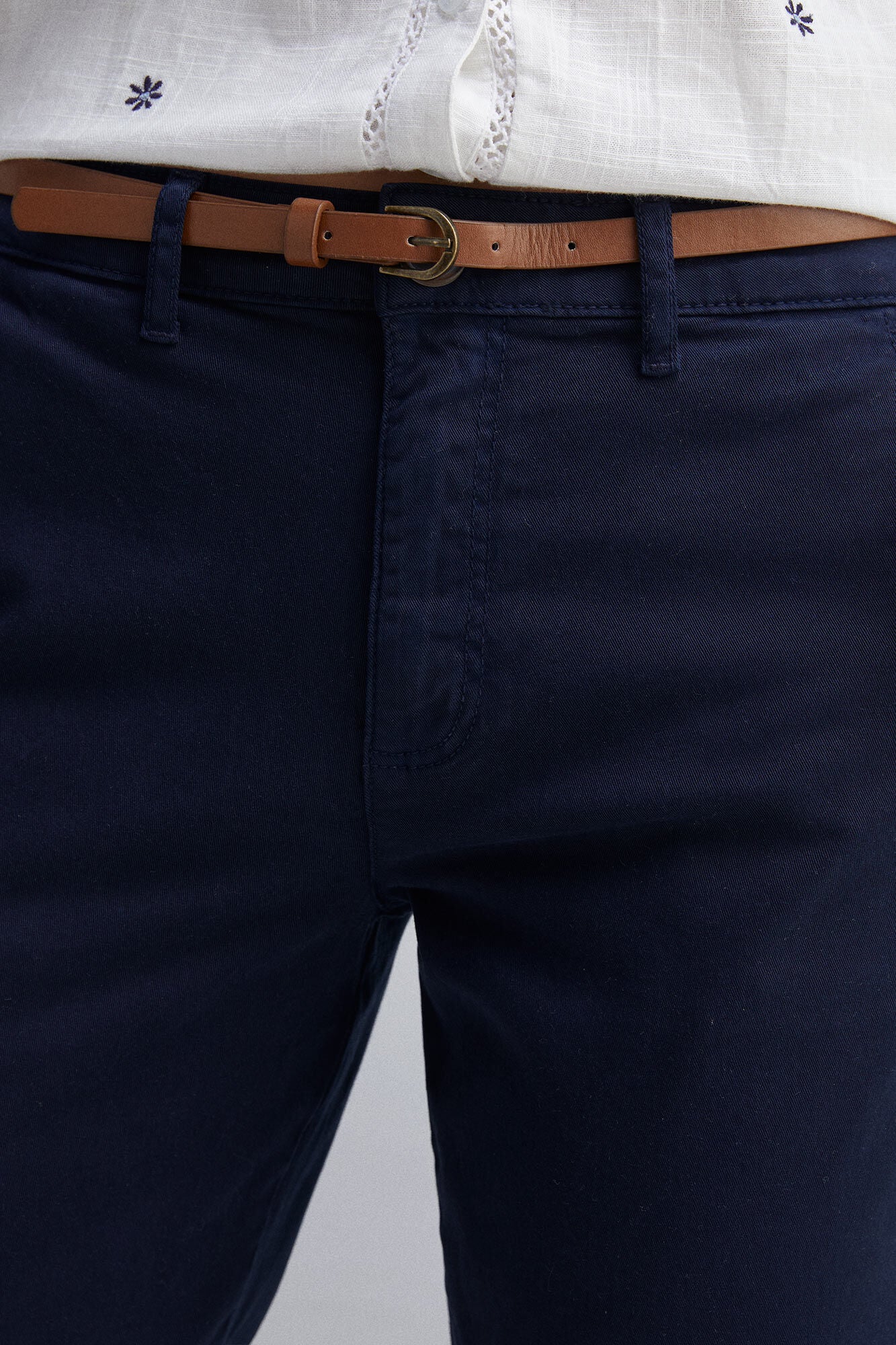 chinos pants cotton belt