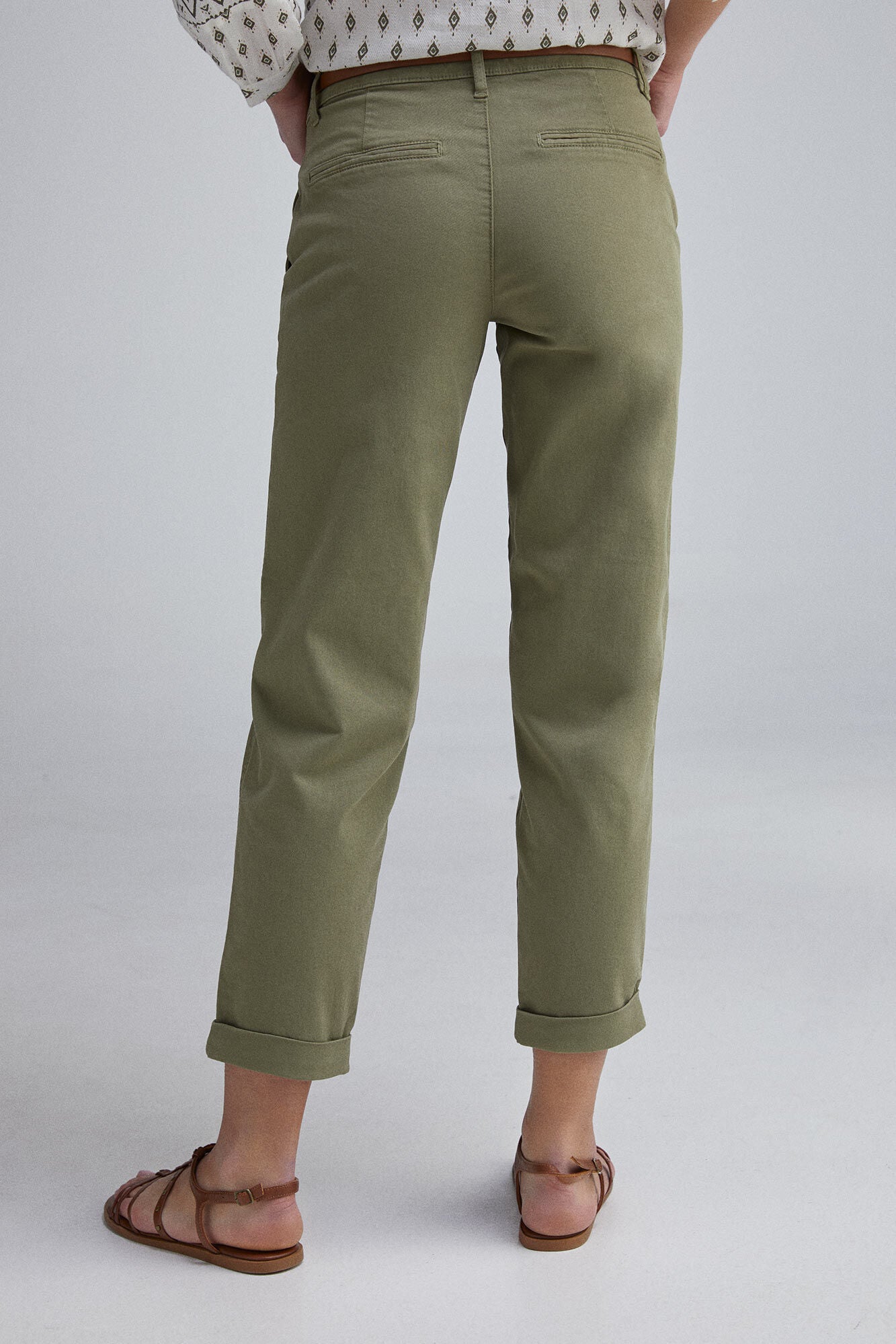 chinos pants cotton belt