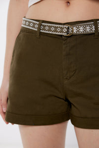 Belted chino shorts