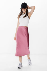Long satin-finish skirt