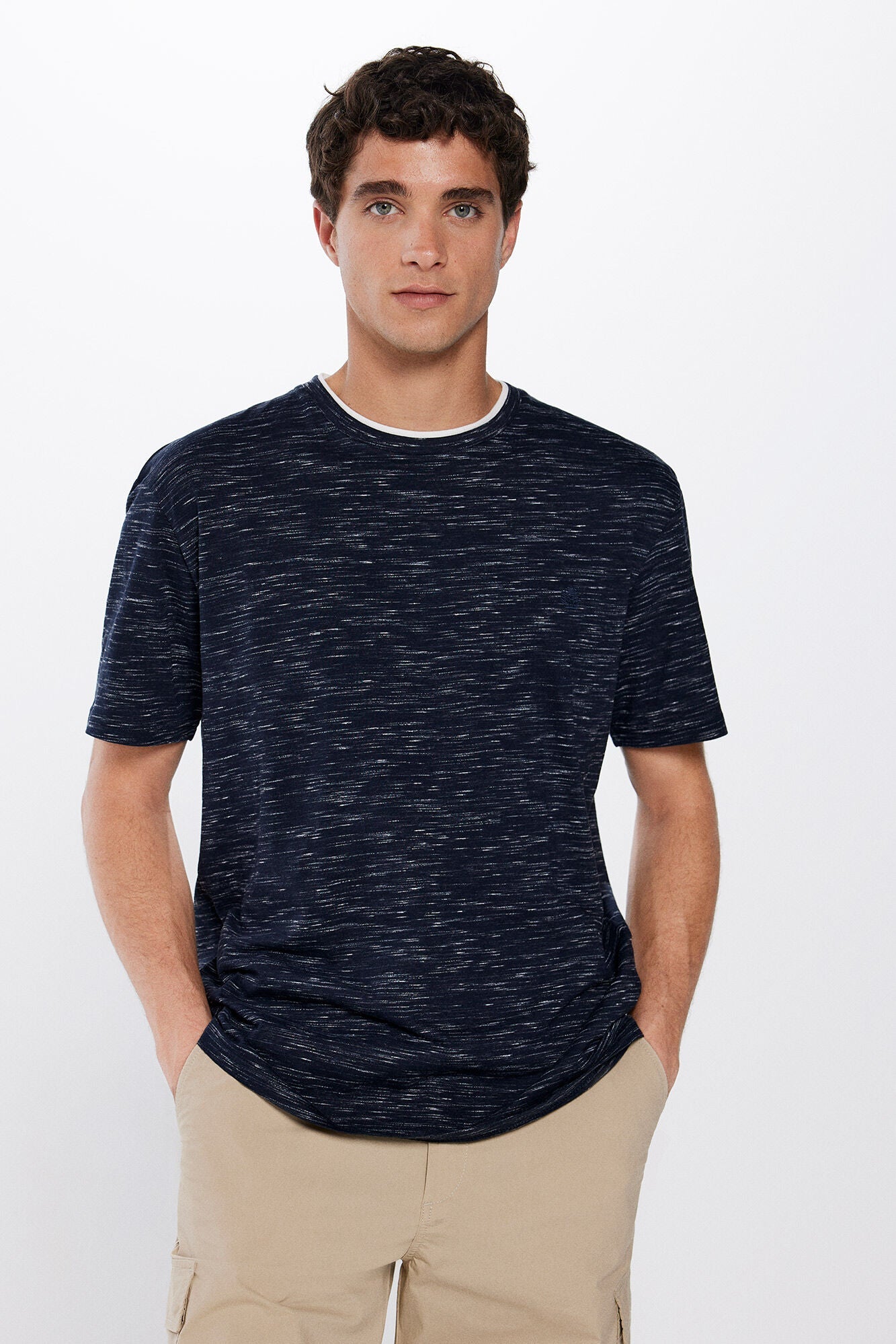 Double layer textured T-shirt
