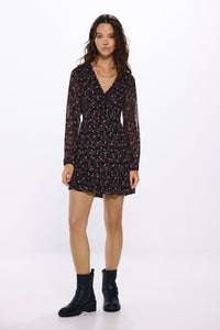 Printed short fluid dress