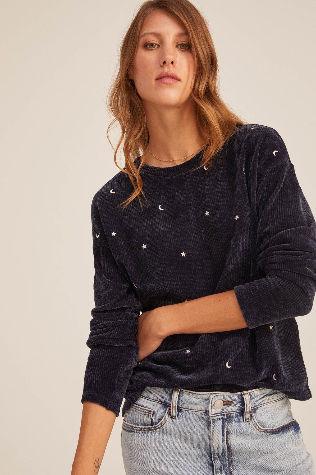 Moon and stars chenille T-shirt